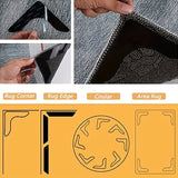 12pcs Sujetadores de Alfombras Antideslizantes Premium - Negro, Ideales para Salón, Comedor y Baño - Evita Deslizamientos y Bordes que se Enrollan
