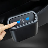 3 piezas - 1 cubo de basura + 2 rollos de bolsas de basura, caja de almacenamiento colgante para puerta lateral del coche, cubo de basura creativo mini