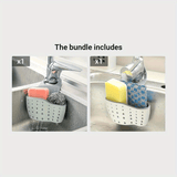 Colador de Doble Filtro para Fregadero con Portaesponja - Cubierta Antiatascos, Organizador de Platos y Almacenamiento de Esponjas para Lavabos Modernos