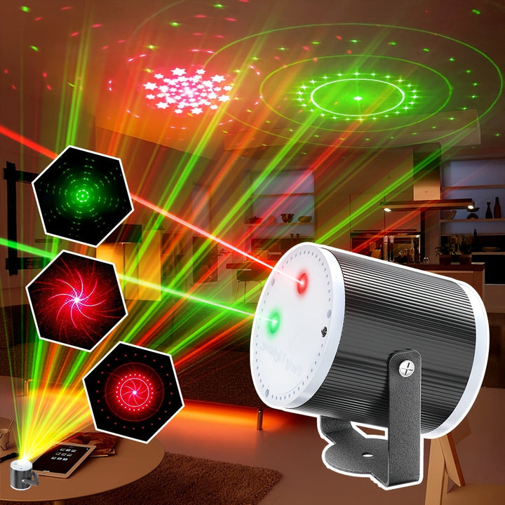 [Luces DJ con voz] Luces DJ con control de voz, iluminación para escenarios pequeños, láser cilíndrico pequeño, ideal para fiestas de cumpleaños, regalos, bandas y estudios de baile