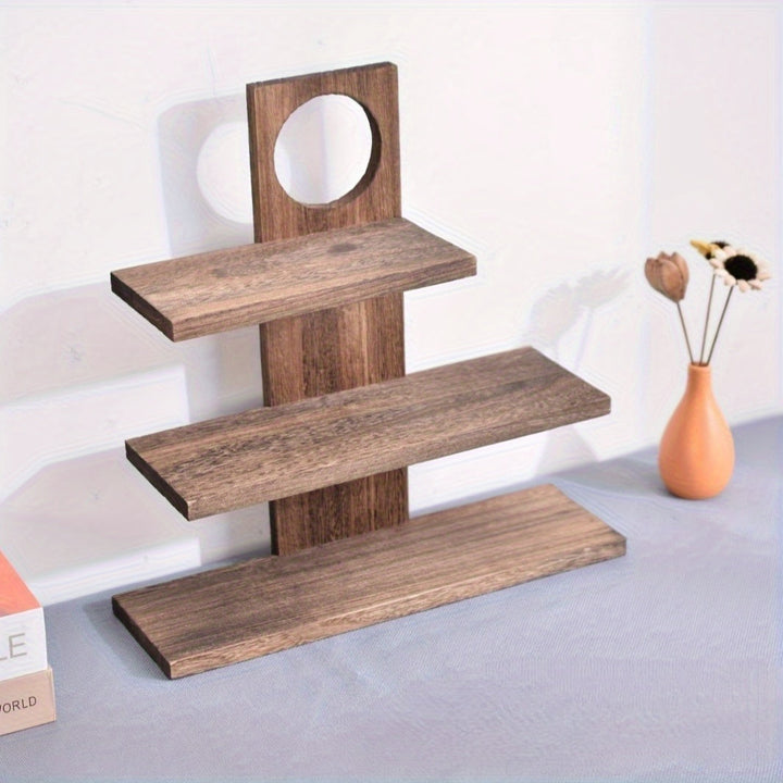 Estante de especias de cocina de madera dura estilo vintage con almacenamiento abierto - Ideal para exhibir juegos de té, tazas y persianas - Montaje en suelo, no necesita electricidad, perfecto para organizar cosméticos y perfumes, exhibición de juegos