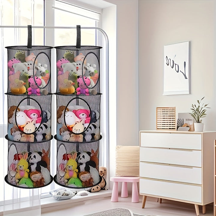 Organizador Plegable de Peluches con 43 Compartimentos - Bolsa Colgante de Malla para Habitación Infantil, Organizador Multiusos de Tela Duradera para Ropa, Guantes y Calcetines (), Diseño Compartmentalizado