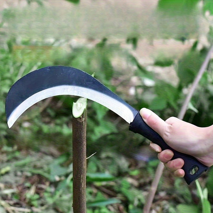 Machete de acero de manganeso de alta resistencia - Mango de metal ergonómico, hoja de carbono afilada para un corte eficiente de césped, poda de árboles y eliminación de malezas - Ideal para agricultura, corte de neumáticos y más - Herramienta duradera,