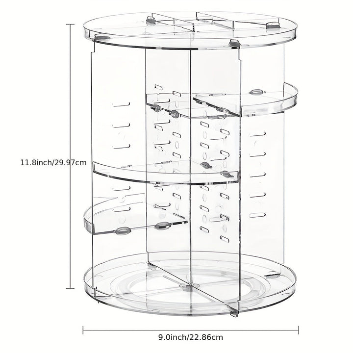 [Giratorio Transparente Maquillaje Organizer] Organizador de Maquillaje Giratorio Transparente 360° - 1 pza Estante Giratorio para Cosméticos de Encimera - Para Almacenamiento en Dormitorio y Baño
