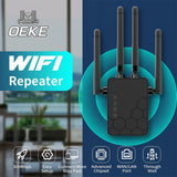 Amplificador de Rango WiFi Super Rápido OEKE - Cobertura de 12880 Pies Cuadrados, Soporta Hasta 150 Dispositivos, Mejora la Estabilidad para Uso en Casa y Oficina