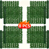 8 piezas de pantalla de pared de valla de privacidad de hiedra artificial, longitud total de aproximadamente 118,1 x 39,4 pulgadas, con 576 hojas de textura de alta simulación, puede resistir bien los rayos UV, adecuado para terraza/balcón/jardín/cortijo