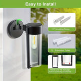 Luces solares para exteriores LED, luces de pared cilíndricas, adecuadas para patios, jardines, senderos y decoración de paisajes. Luces para césped, luces de pared, 2/4/6 piezas.