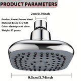 1 unidad de cabezal de ducha universal, material nuevo, ABS grueso, 4 pulgadas (aproximadamente 9.5 cm), cabezal de ducha tipo lluvia, flujo alto, diseño cuadrado, función de salida única reforzada, ideal para duchas empotradas, acabado pulido, cromado