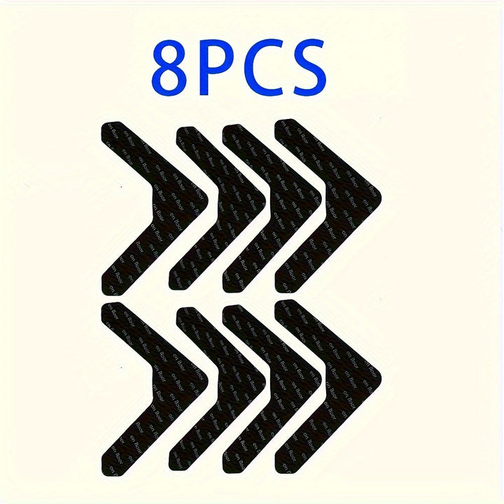 Cinta adhesiva de doble cara para alfombras, disponible en 4, 8 o 16 unidades, diseñada para prevenir resbalones. Esta cinta lavable es adecuada para alfombras de área y puede ser reutilizada, lo que la hace ideal para pisos de madera y baldosas.