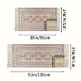 1 pieza de alfombra de estilo nórdico étnico tejida a mano con borlas - Patrón geométrico en rojo, azul, blanco y beige, tejido de poliéster lavable para decoración de sala de estar, dormitorio o oficina en casa, alfombras para sala de estar.