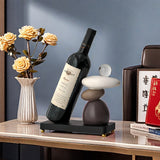 Rack de Vino de Resina Moderno | Diseño Apilable con Acabado Elegante | Exhibición Artística para Mesa en Sala de Estar y Comedor | Pieza Decorativa Minimalista para el Hogar | Ideal para Aficionados al Vino