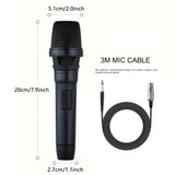Máquina de karaoke con micrófono cableado (Gris) - Micrófono dinámico unidireccional para voces - Micrófono de enchufe para máquina de karaoke, altavoz y parlante - Micrófono para cantar, hablar en público y fiestas