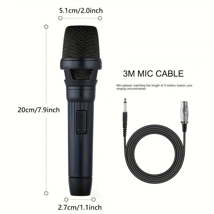 Máquina de karaoke con micrófono cableado (Gris) - Micrófono dinámico unidireccional para voces - Micrófono de enchufe para máquina de karaoke, altavoz y parlante - Micrófono para cantar, hablar en público y fiestas