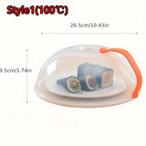 1pc Cubierta Transparente para Alimentos de Microondas con Mango Naranja de Fácil Agarre - A Prueba de Salpicaduras, Protector de Plato para Mantener la Frescura para el Hogar, Catering, Camping al Aire Libre, Uso en RV, Cubierta para Microondas