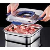 2 Piezas de Contenedores para Alimentos Extra Grandes de Acero Inoxidable con Tapas Azules - 60.87 oz, Antiderrames y Reutilizables, Ideales para Nevera, Loncheras y Preparación de Comidas