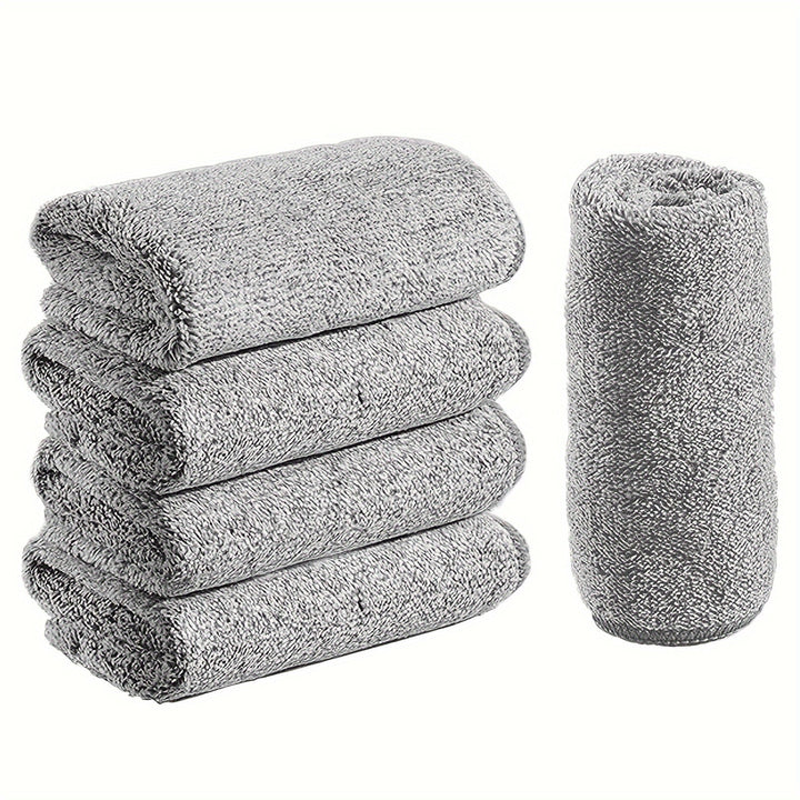 Toallas de cocina ultra suaves y absorbentes de microfibra - 5/10 piezas, 20.07 cm x 20.07 cm, gris, paños multiusos para limpieza del hogar, estilo rústico, solo lavado a mano, perfectas para platos y tareas del hogar, toallas para trastes