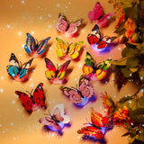 Decoración de pared de mariposa que brilla en la oscuridad con capas dobles y alas adjuntas - Ideal para el hogar, cumpleaños, bodas y decoración de vacaciones, estilos y colores aleatorios, decoraciones de mariposas