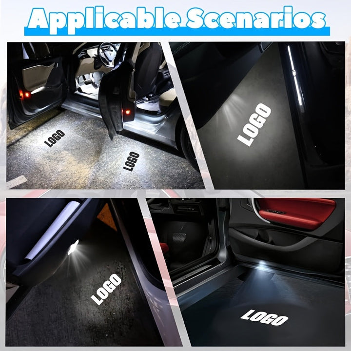 2 piezas adecuadas para luces de bienvenida de for AUDI A4 A6 5W luces de puerta luces de bienvenida dedicadas luces de proyección luces láser fáciles de instalar 12-24V accesorios de iluminación de luces de coche alta luminosidad