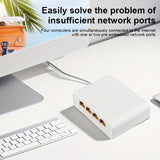Conmutador de red, extensor de cable de red Ethernet, soporta hasta 1 Gbps, extiende cuatro puertos con un cable, plug-and-play, amplia compatibilidad, alta potencia, fuerte disipación de calor, rendimiento estable y eficiente, más seguro, pequeño y port