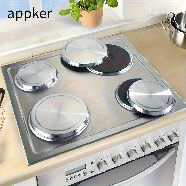 appker, 4 Piezas, Cubiertas De Cocina De Inducción De Acero Inoxidable, Protectores Duraderos Para Estufas De Cocina, Accesorios Para Utensilios De Cocina Para El Hogar, Diseño Creativo