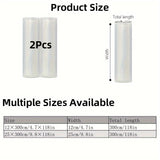 2 rollos de envoltura de sellado al vacío sin BPA - Material PE+PA, desechable, ideal para Sous Vide, almacenamiento en congelador y conservación de la frescura, adecuado para uso doméstico y profesional en la cocina
