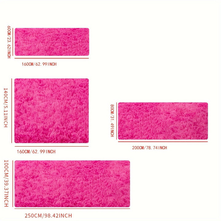 Alfombra de felpa rosa ultra suave, fácil de limpiar, antideslizante, duradera y esponjosa, ideal para decorar sala, dormitorio, estudio o pasillo largo, cómoda y agradable, decoración en tira larga
