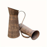 Jarrón de Hierro al Estilo Vintage con Diseño en Relieve - Ideal para Flores Secas, Decoración del Hogar y Jardín