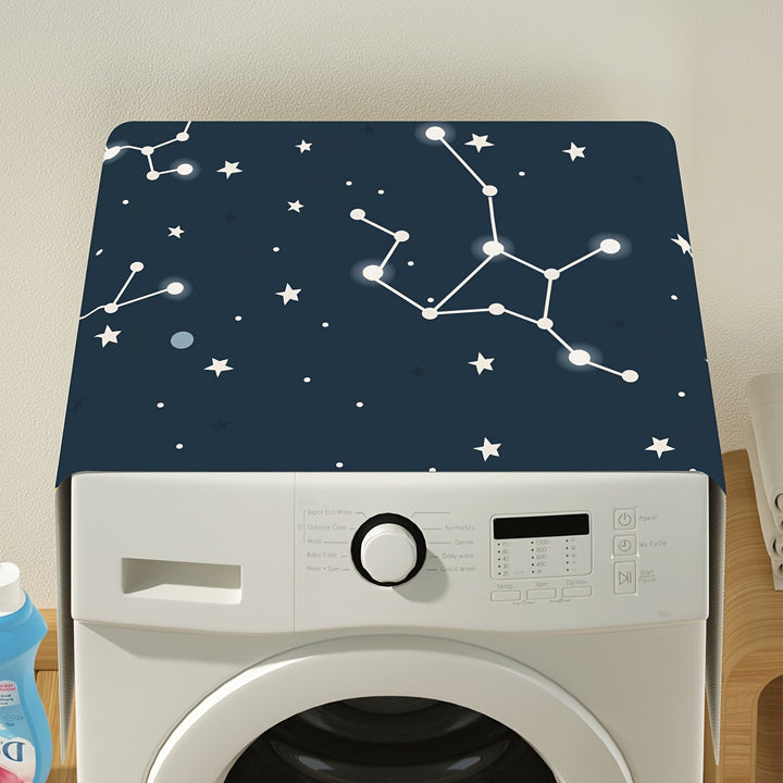1 pieza de Cubierta para Electrodomésticos con Estampado de Estrellas para Nevera y Lavadora - Tela de Poliéster Duradera, Protector Lavable Antipolvo con Diseño Elegante de Cielo Nocturno Estrellado, Apta para Electrodomésticos Estándar, Protección para