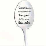 1 pieza, cuchara de acero inoxidable, cuchara grabada, cuchara divertida, cuchara de café, cuchara de helado, cuchara de té, cuchara de postre, para regalos del día de San Valentín, regalos de aniversario, regalos de Navidad, artículos de fiesta