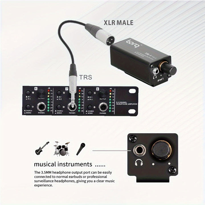 Amplificador de Auriculares Portátil Torq T-Rex 1-48V con Reducción de Ruido, Conector de Audio de Aleación de Aluminio, Relación S/N de 120dB, Ideal para Uso en Escenario - Negro, Accesorio para Computadora Personal|Equipo de Audio Profesional|Construcc