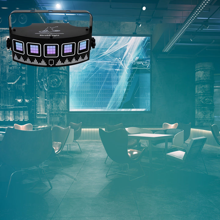 [Luz Estroboscópica Dinámica de Metal] YSH Luz Estroboscópica Dinámica de Metal Negro USB 1ud con Control Remoto - Luces de Fiesta Disco para Clubes Nocturnos, Bares, Cumpleaños, Navidad, Día de San Valentín y Celebraciones de Bodas - Iluminación Decorat