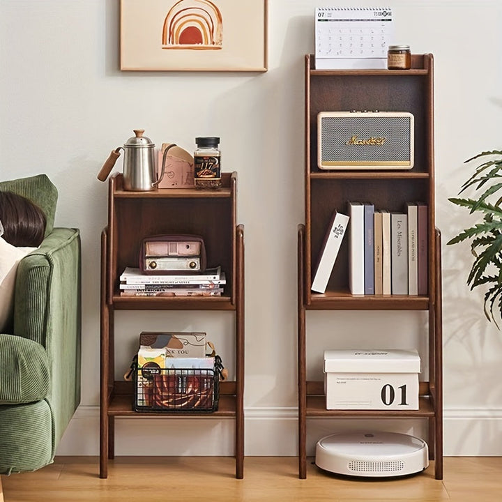 1 Pieza, Estantería De Bambú Para Exhibición, Librería De Varios Niveles, Gabinete De Almacenamiento Independiente, Organizador De Pared Para Sala De Estar, Aparador De Tv, (26.5cm/10.43'' De Ancho X 113.5cm/44.69'' De Alto X 80cm/31.5'' De Largo)