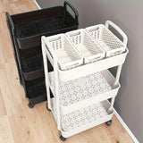 Carro de Almacenamiento Rodante de Tres Niveles - Organizador Multiusos Blanco y , Adecuado para Cocina, Baño, Dormitorio - Diseño en Plástico Grueso, Estantería Móvil Ahorradora de Espacio, Carrito de Cocina