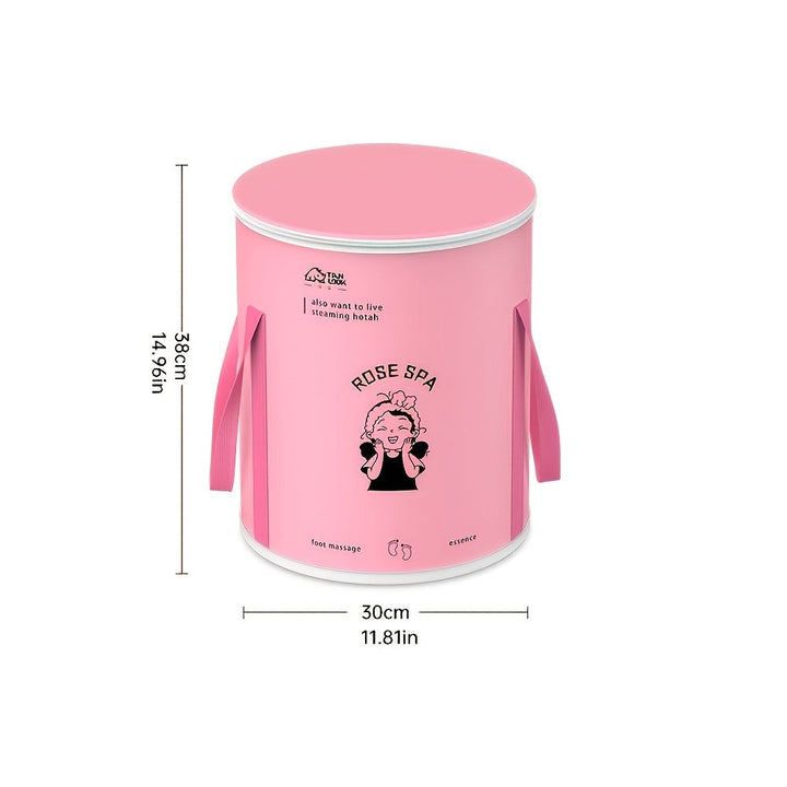 Cubo de baño de pies portátil y plegable para el hogar con aislamiento y altura sobre la pantorrilla