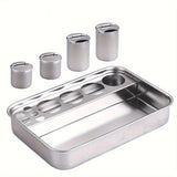 Juego de desinfección para herramientas de uñas de acero inoxidable, bandeja cubierta para instrumentos, ideal para salones de peluquería, tiendas de manicura y tatuajes