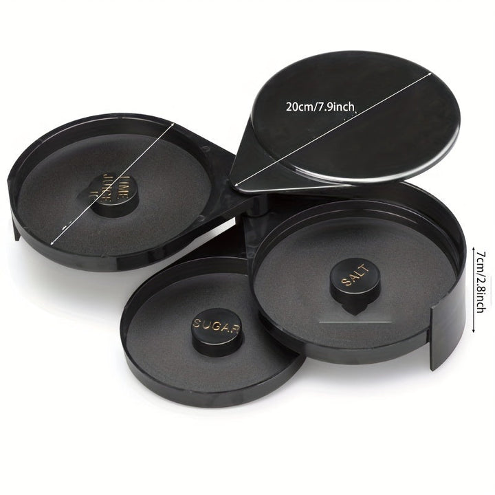 1 pieza de escurridor de cóctel de 3 niveles, herramienta de bar negra de plástico con esponja, sin contacto con alimentos, para margaritas, bloody marys, gimlets - Accesorio para bartender