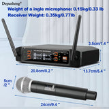 Sistema de micrófono inalámbrico de 4 canales Depusheng, micrófono inalámbrico portátil sin cable, para iglesia, DJ, bodas, fiestas, karaoke, presentaciones de clase.