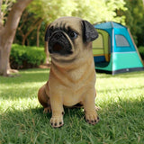 1pc Estatua de Jardín de Perro Pug en Resina - Decoración Realista para Interior/Exterior para Halloween, Navidad, Acción de Gracias y Hanukkah - No Necesita Electricidad, Diseño Duradero Resistente al Clima
