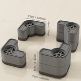 4 piezas de base de lavadora, nivelador de muebles, almohadilla de absorción de choques de lavadora, silenciosa, antideslizante, aumento de altura, pies de goma duraderos, fácil de instalar, para lavadora, sofá, refrigerador y otros electrodomésticos.