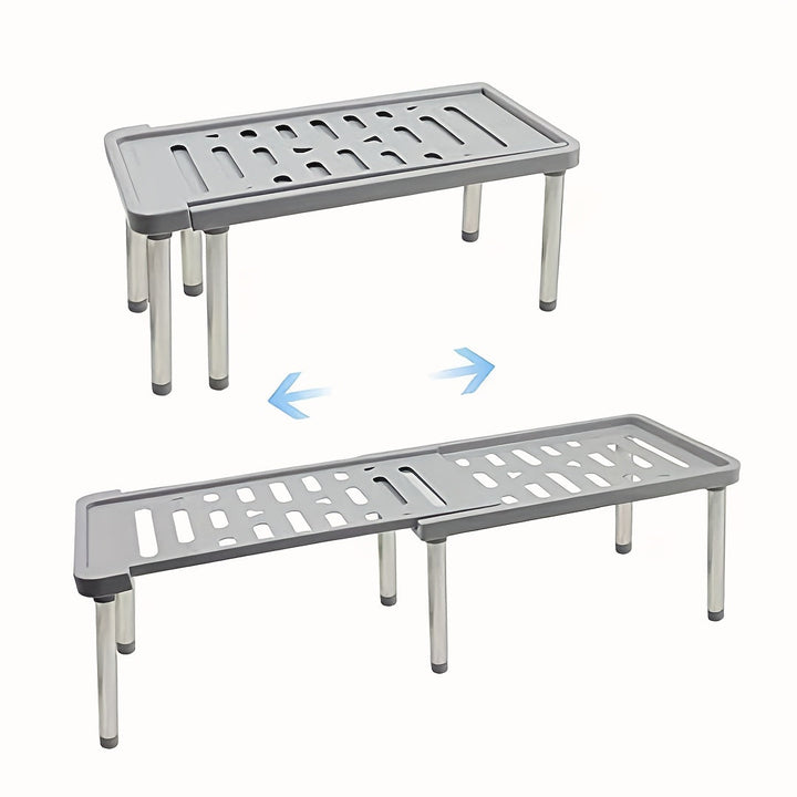 Estante extensible multifuncional de 1 pieza, accesorios de cocina, organizador de especias, tamaño grande, estante de almacenamiento para utensilios de cocina, separador de gabinete, organizador de ollas. Estante de almacenamiento extensible para debajo