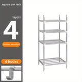 Estantería de Acero Inoxidable para Ollas Multinivel Resistente - Organizador de Cocina Contemporáneo con Diseño Móvil para Ollas, Sartenes y Utensilios - Estante de Pie Ahorrador de Espacio para Hogares Modernos, Almacenamiento de Utensilios | Diseño Co