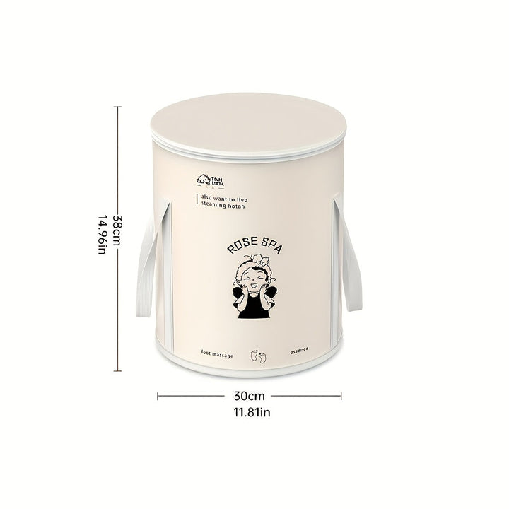 Cubo de baño de pies portátil y plegable para el hogar con aislamiento y altura sobre la pantorrilla