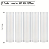 5 rollos de sellado al vacío Agashe, 3m cada uno, texturizados para un máximo de frescura, sin BPA, longitudes fáciles, perfectos para carne, verduras, frutas - Ideales para preparación de comidas y almacenamiento a largo plazo