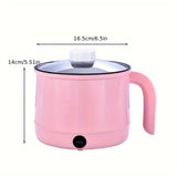 Olla de Cocina Eléctrica Multifuncional con Vaporizador - Material PP Portátil, 1000W de Potencia, 110V-130V Enchufe EE. UU., Compatible con Fogón para Cocinar, Hervir, Cocer al Vapor - Ideal para Dormitorios y Uso en el Hogar