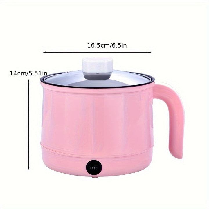 Olla de Cocina Eléctrica Multifuncional con Vaporizador - Material PP Portátil, 1000W de Potencia, 110V-130V Enchufe EE. UU., Compatible con Fogón para Cocinar, Hervir, Cocer al Vapor - Ideal para Dormitorios y Uso en el Hogar