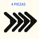 Cinta adhesiva de doble cara para alfombras, disponible en 4, 8 o 16 unidades, diseñada para prevenir resbalones. Esta cinta lavable es adecuada para alfombras de área y puede ser reutilizada, lo que la hace ideal para pisos de madera y baldosas.