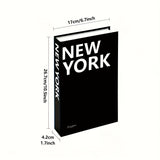 3 piezas de lujo de moda, libro, diseño de espinas negras y blancas, elegante, para el hogar, oficina, decoración de mesa de café, acento de sala de estar, decoración de estantería, decoración de estantería