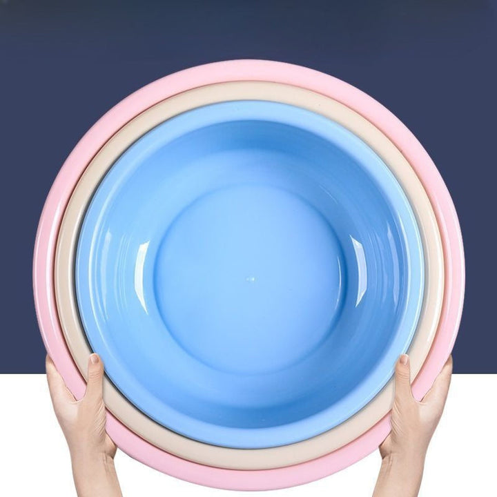 Fregadero de plástico duradero de gran tamaño - Diseño clásico redondo, no necesita electricidad, bañera portátil para adultos, lavado de cara, remojo de pies, uso en dormitorios y hogares, lavadora, remojo en casa, bañera redonda clásica, material fácil