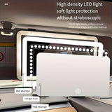 1 Espejo de maquillaje LED, adecuado para visor de sol de coche, espejo de maquillaje táctil recargable con brillo ajustable, tres modos de iluminación, tema costero, superficie pintada, marco de plástico, carga USB, batería de litio de 600 mAh, sin alco