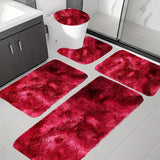 Juego de 5 Alfombrillas Suaves y Esponjosas para Suelo, Tapetes Antideslizantes para Baño, Estilo Tie-Dye, Alfombras Lavables, Decoración de Lujo Adecuada para Diversos Estilos de Hogar